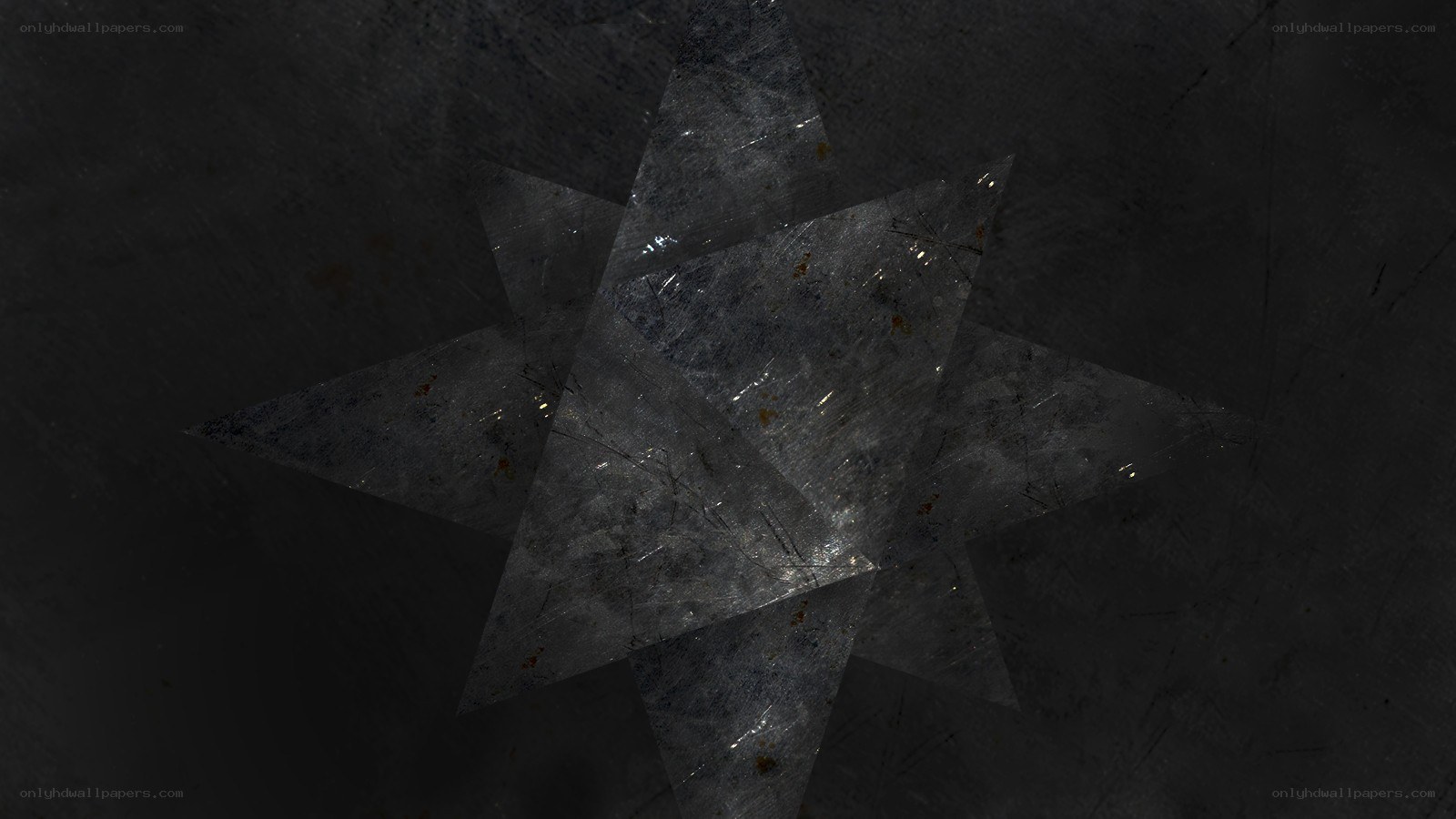 dark star symbol on metal