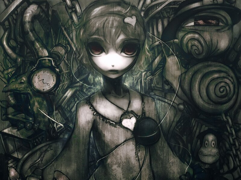 dark steampunk girl illustration