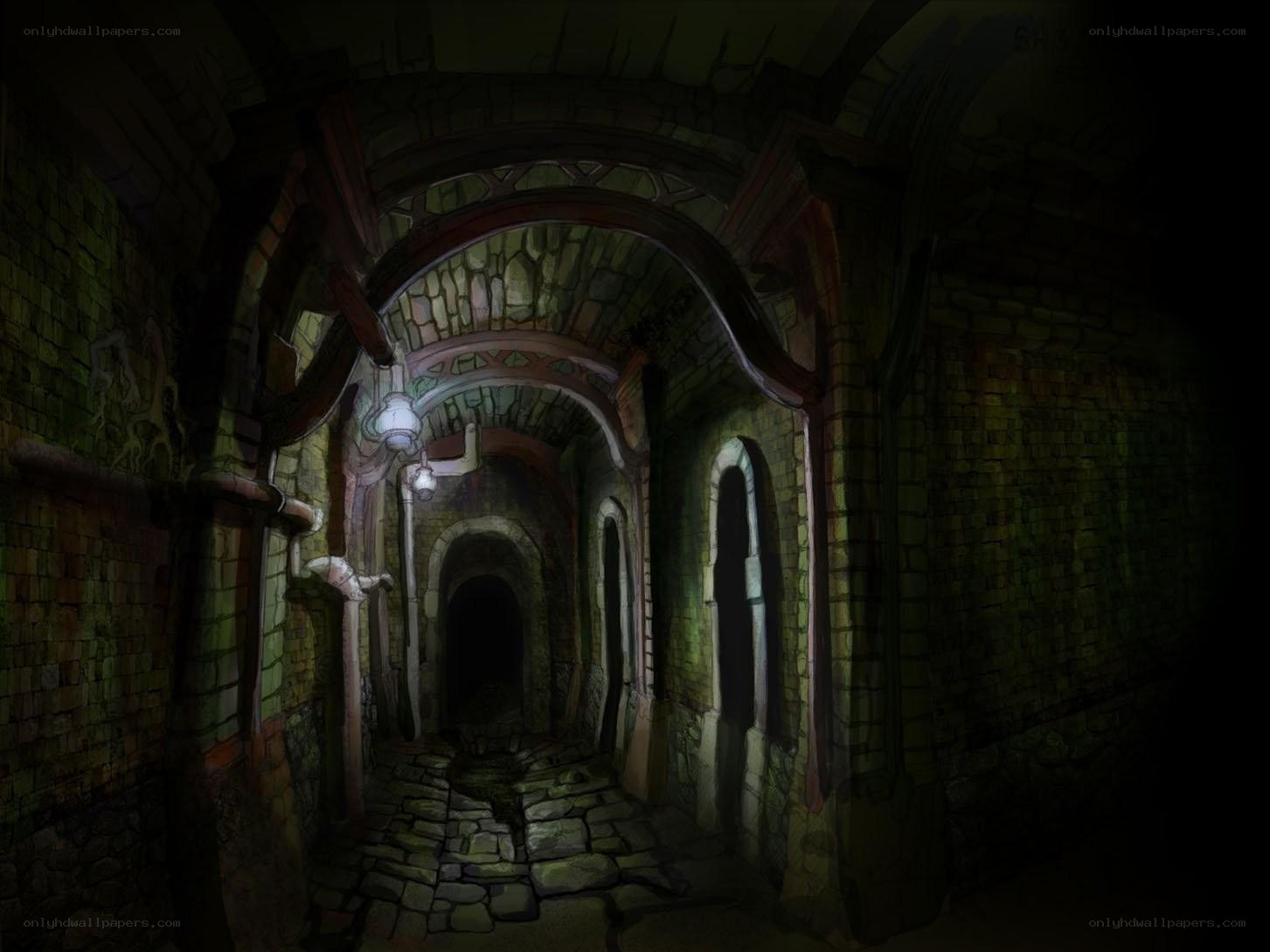 dark stone corridor