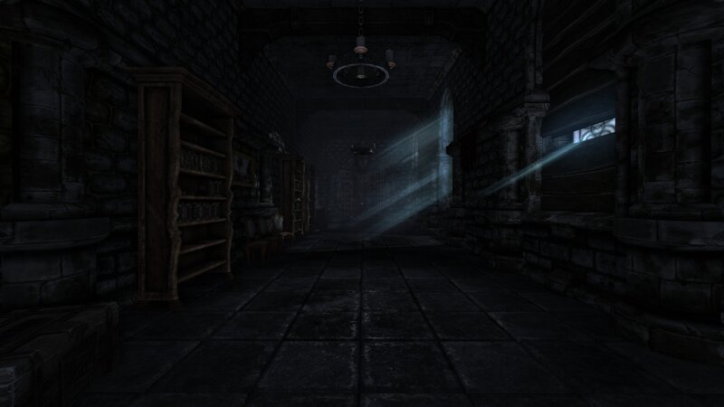 Dark Stone Corridor — Gray