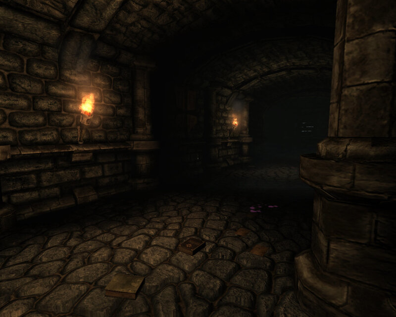 dark stone corridor