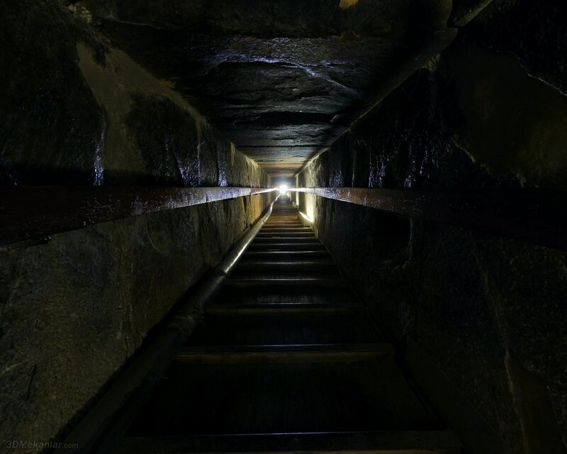 dark stone tunnel staircase