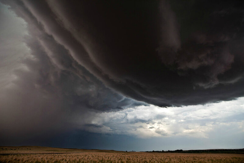Dark Storm Cloud over Field — Gray, Dramatic