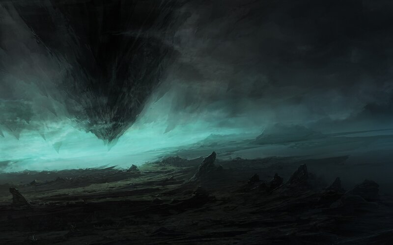 Dark Storm Cloud over Land