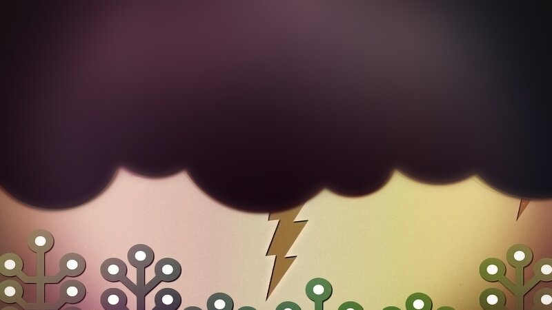 Dark storm cloud with lightning