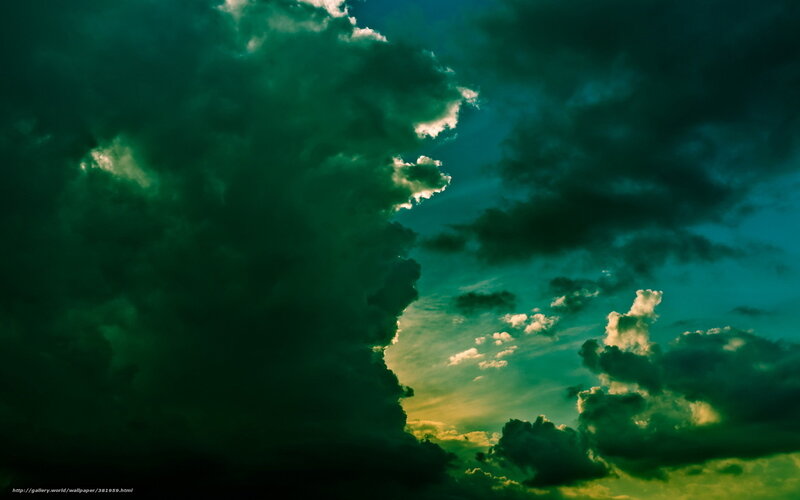 Dark storm clouds at sunset