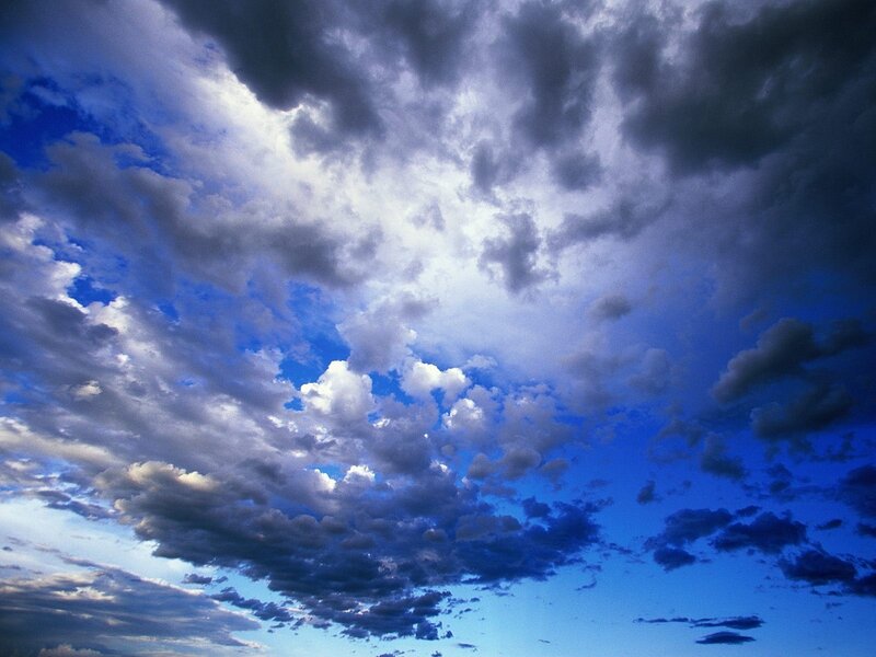 Dark Storm Clouds — Blue, Dramatic, Afternoon, Photograph, Sky, White, Gray