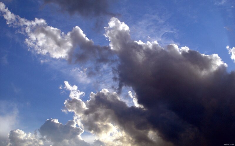Dark Storm Clouds — Blue, Dramatic, Afternoon, Photograph, Sky, White