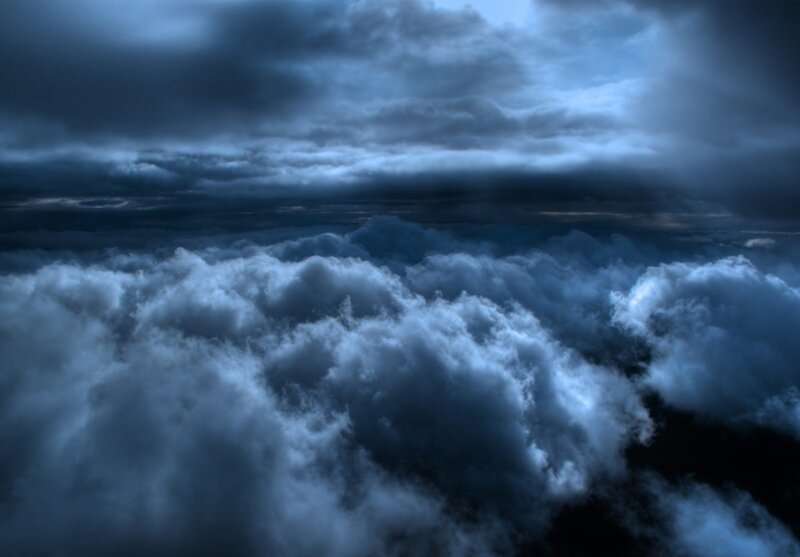 Dark Storm Clouds — Blue, Dramatic, Night, Photograph, Sky