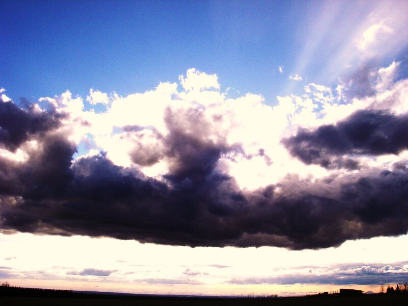 Dark Storm Clouds — Blue, Dramatic, Sunset, Photograph, Sky, Field