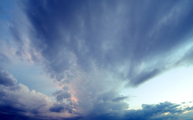 Dark Storm Clouds — Blue, Dramatic, Sunset, Photograph, Sky