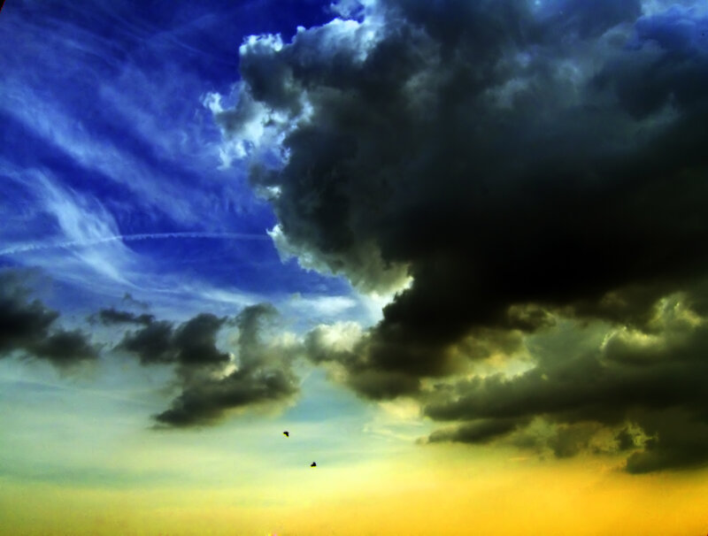 Dark Storm Clouds — Blue, Dramatic, Sunset, Photograph
