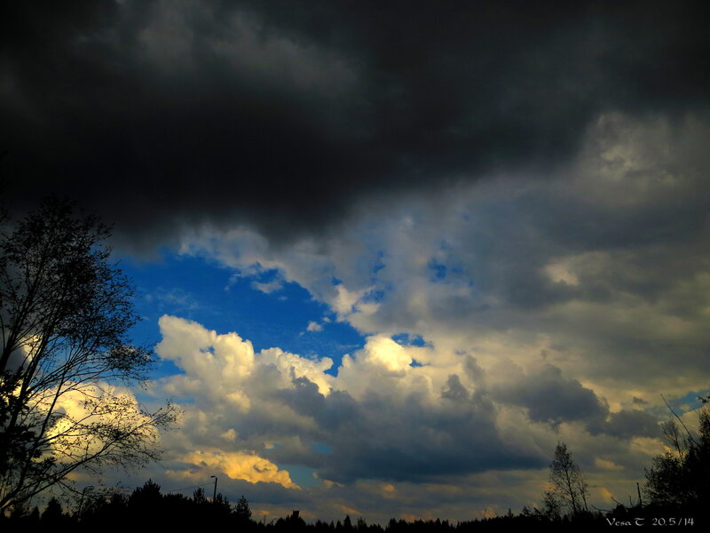 Dark Storm Clouds — Blue, Dramatic, Sunset