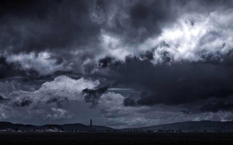 Dark Storm Clouds — Gray, Dramatic, Photograph, Mountains