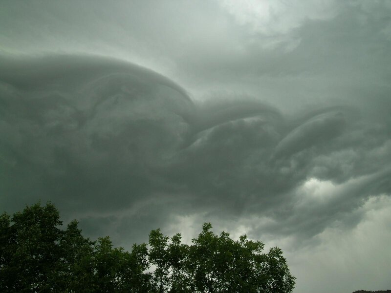 Dark Storm Clouds — Gray, Dramatic, Photograph, Trees