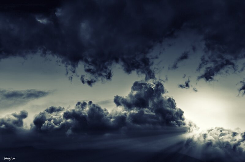 Dark Storm Clouds — Gray, Dramatic, Sunset, Photograph, Sunlight