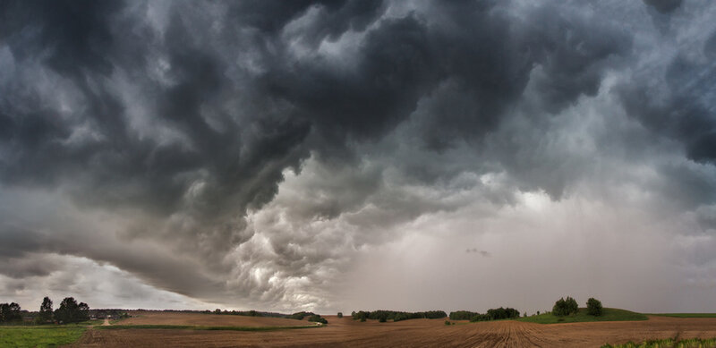 Dark Storm Clouds over Fields