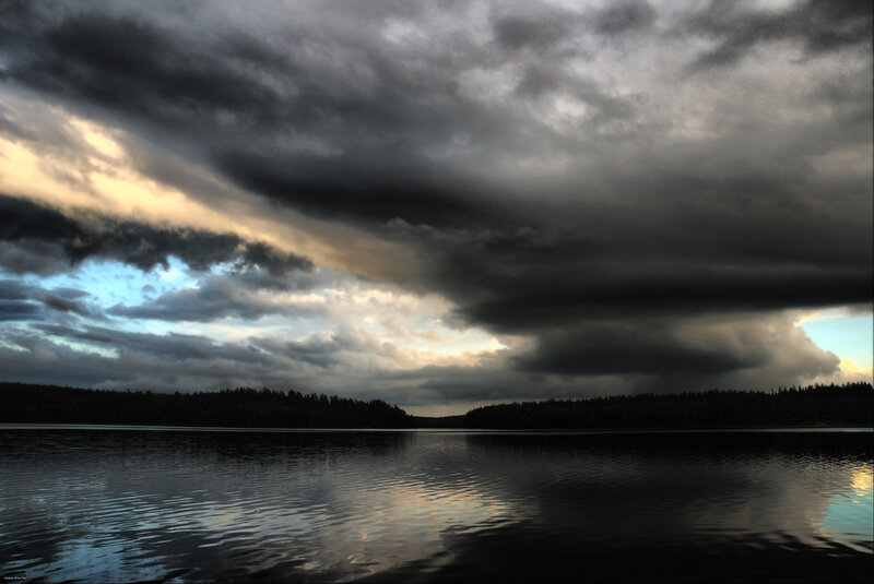 Dark Storm Clouds over Lake