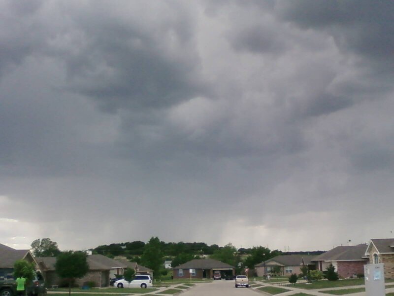 Dark Storm Clouds over Neighborhood