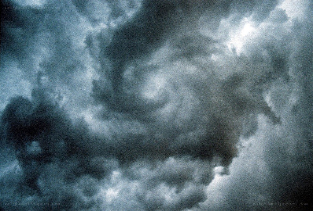 dark storm clouds swirling
