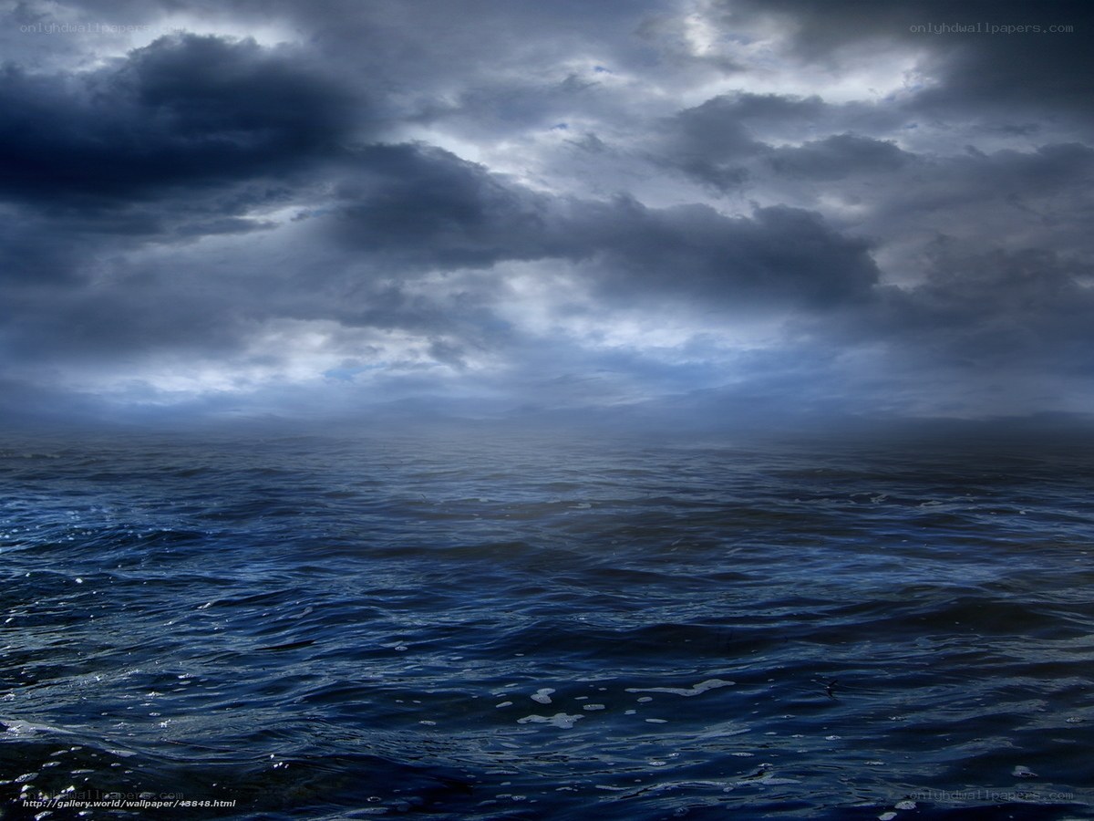 Dark storm over the ocean