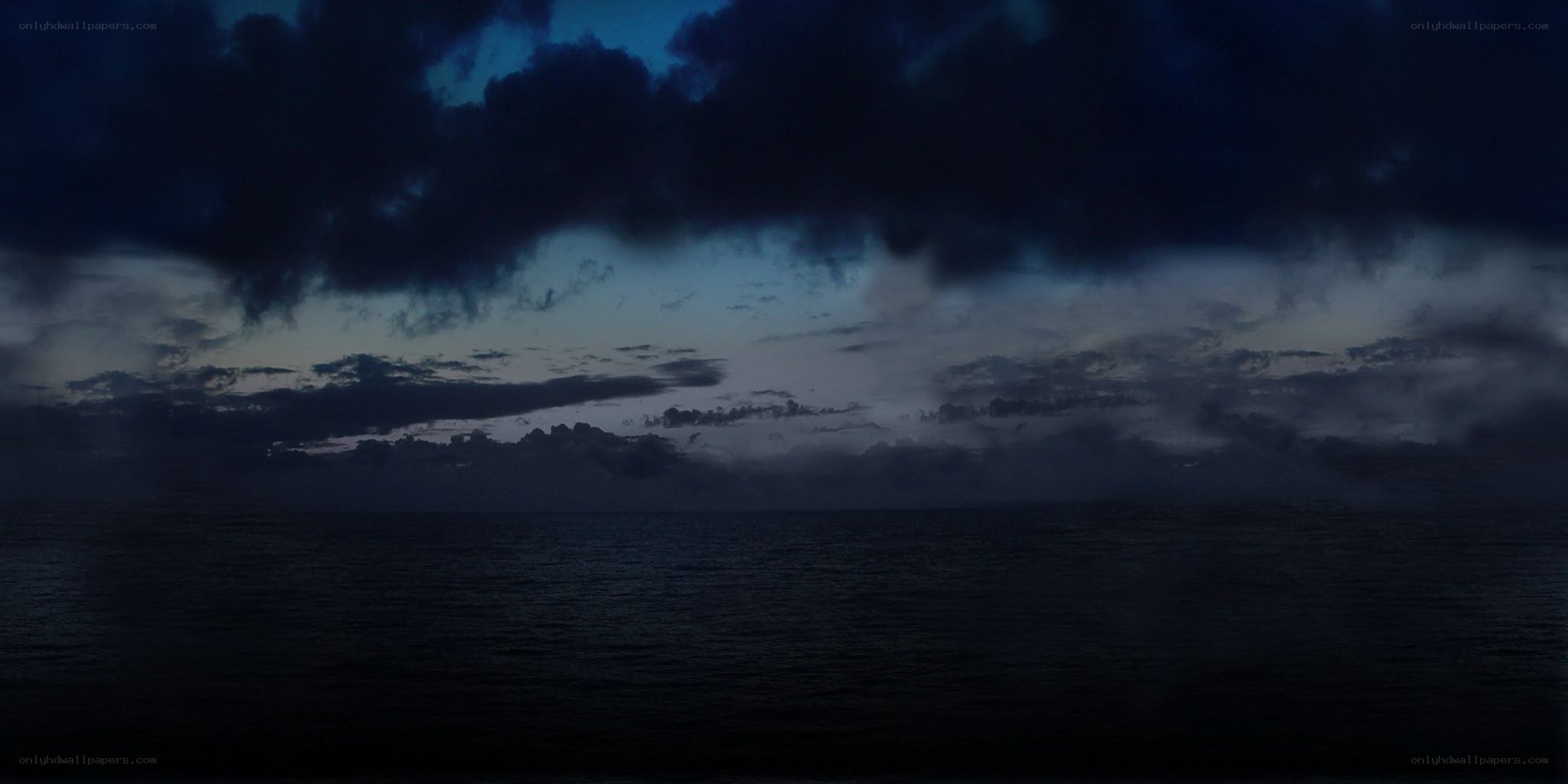 dark stormy sea at night