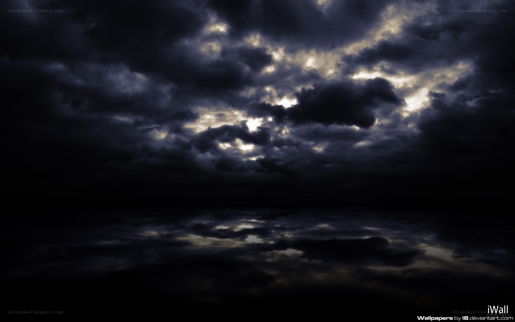 dark stormy sky over water