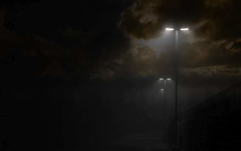 dark street at night