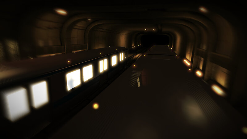 dark subway tunnel scene