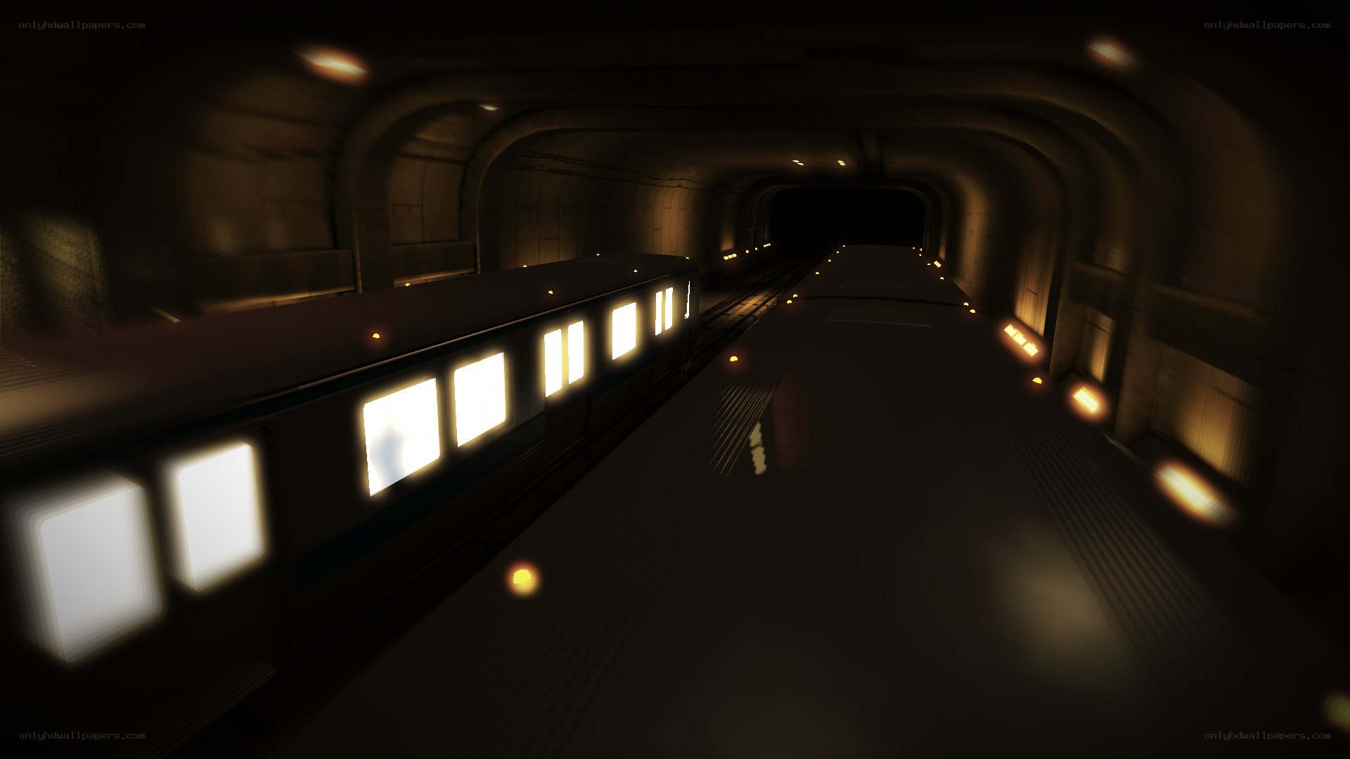 dark subway tunnel scene