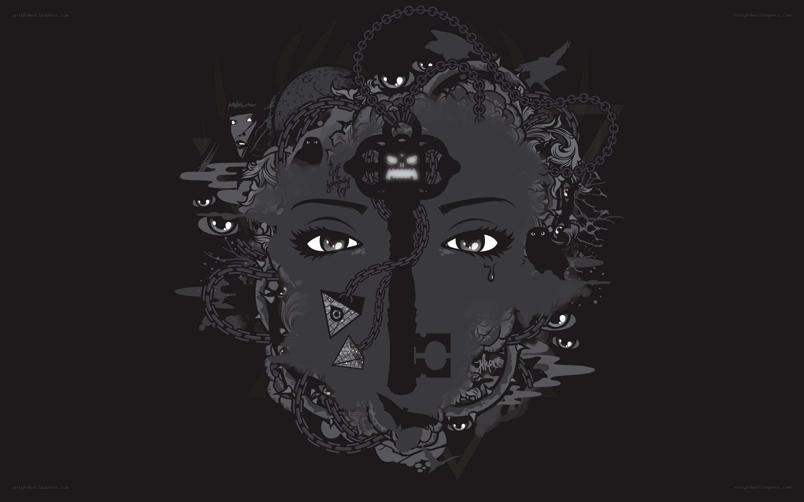 dark surreal face collage
