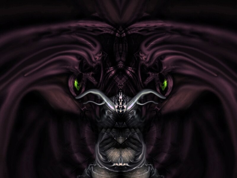 dark symmetrical digital creature