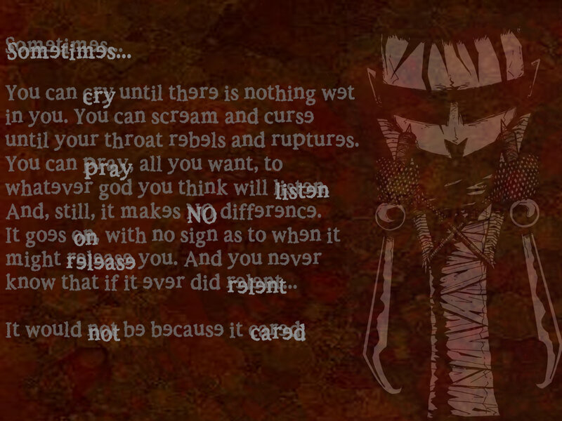 Dark text and figure
