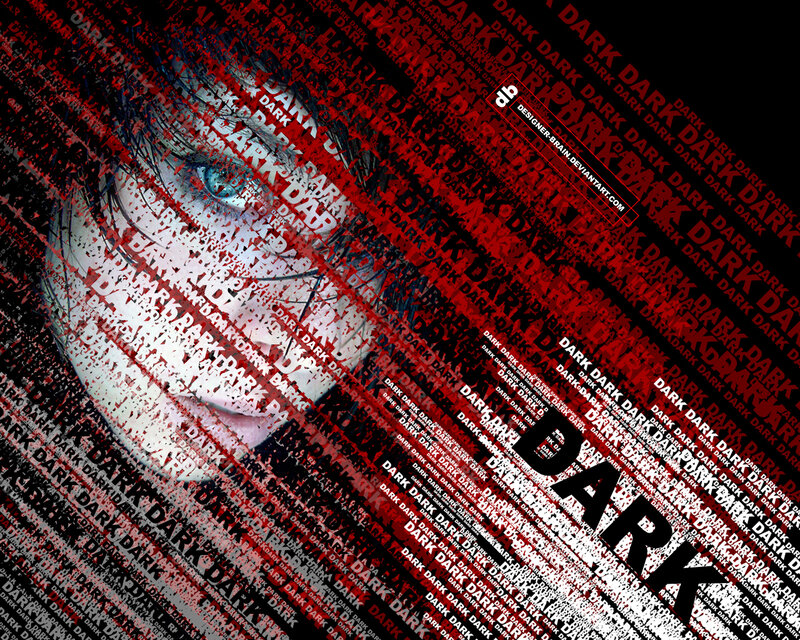 Dark text art portrait