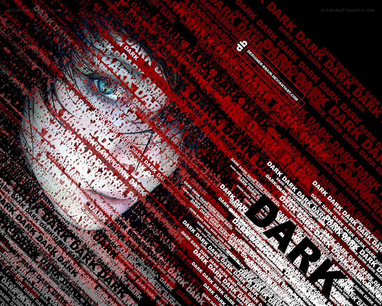 Dark text art portrait
