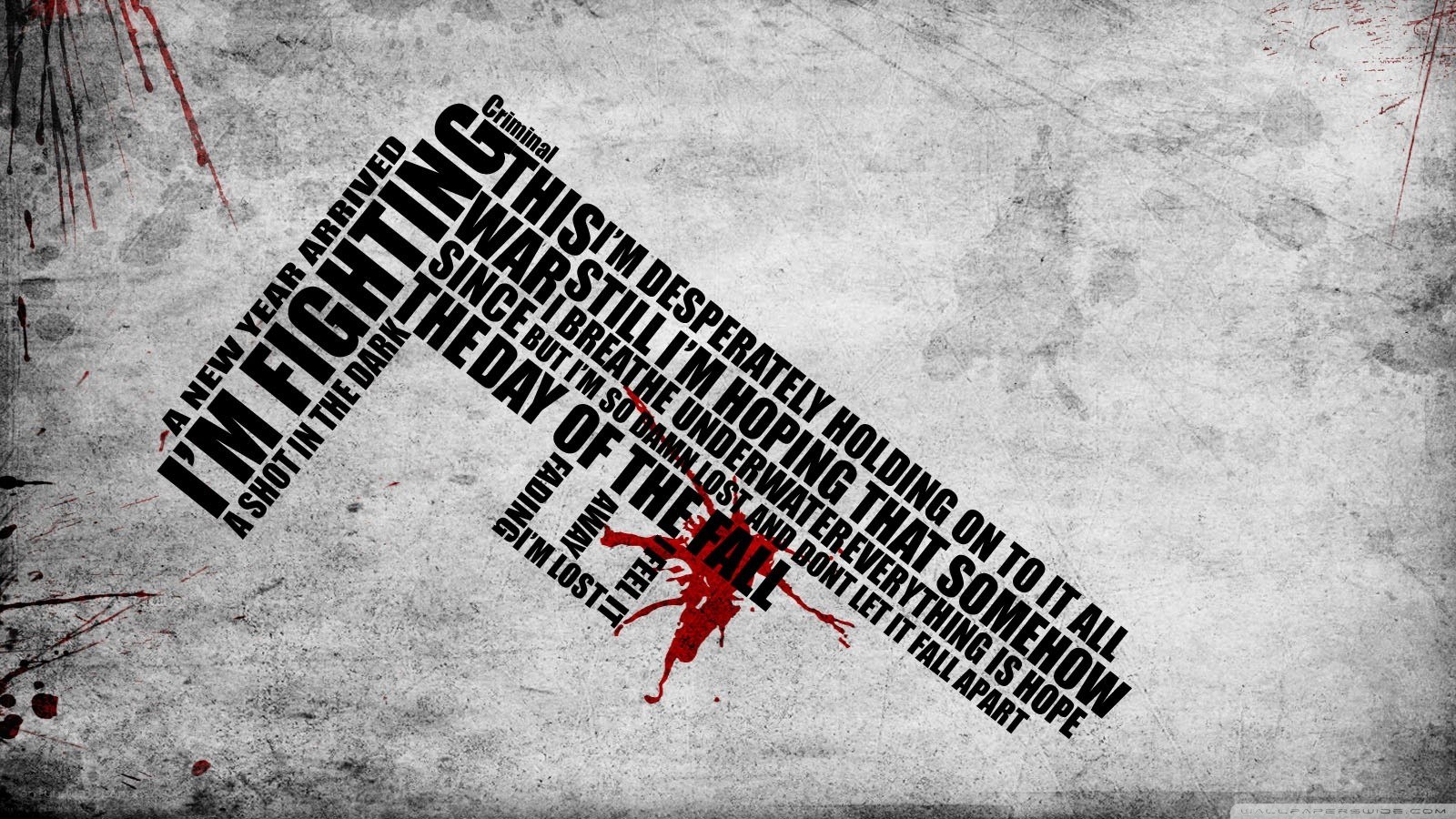 dark text art with blood splatter