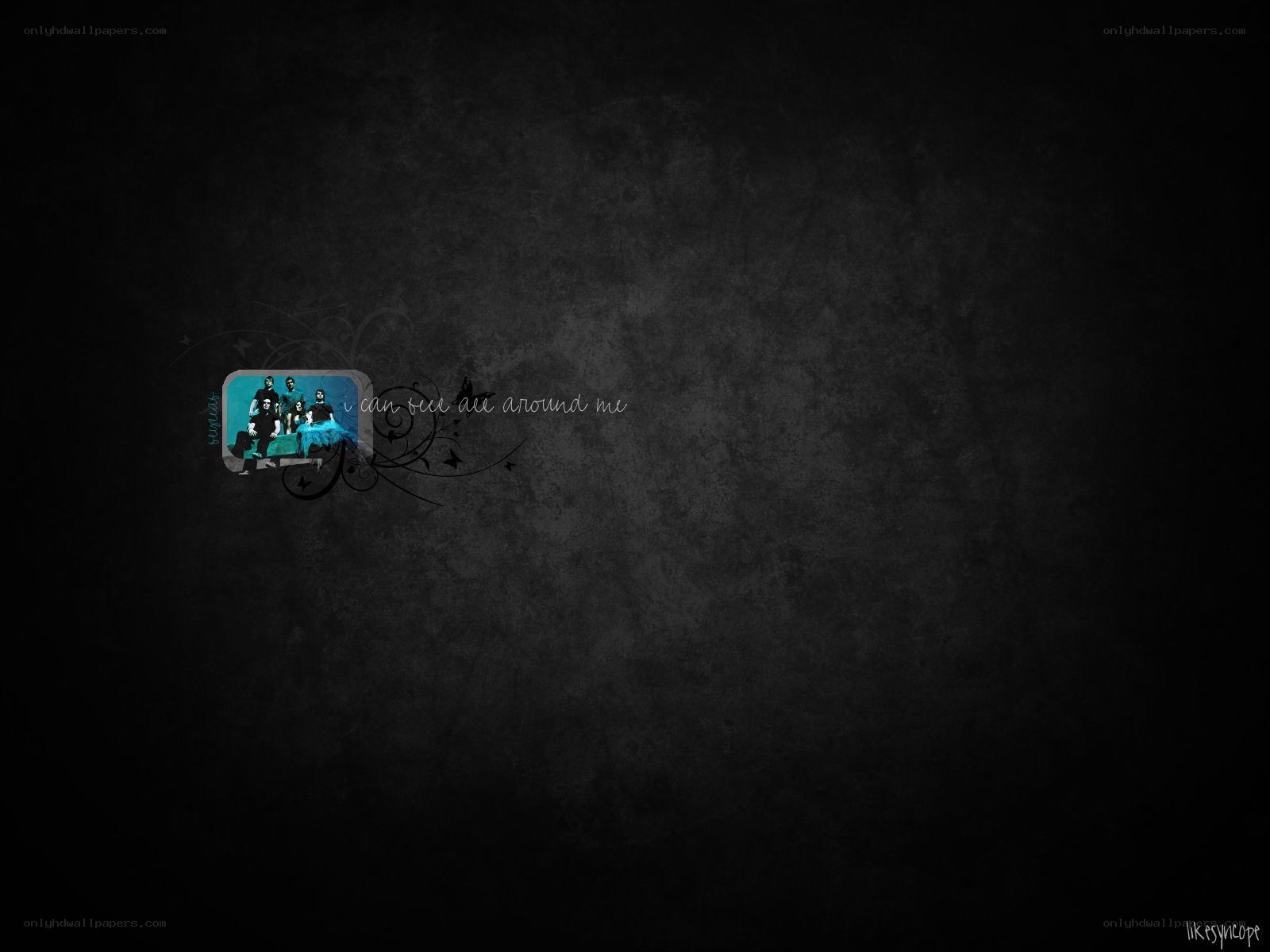 dark textured background with band photo