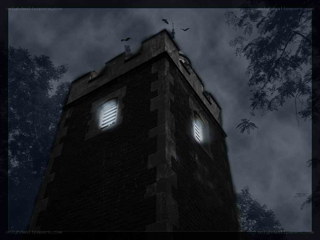 Dark tower at night