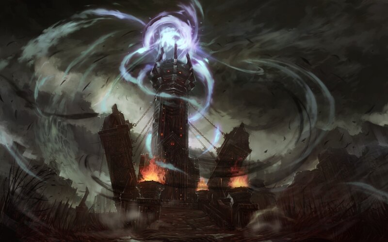 Dark Tower with Energy Vortex