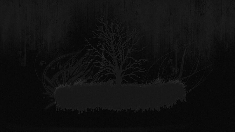 dark tree silhouette on black