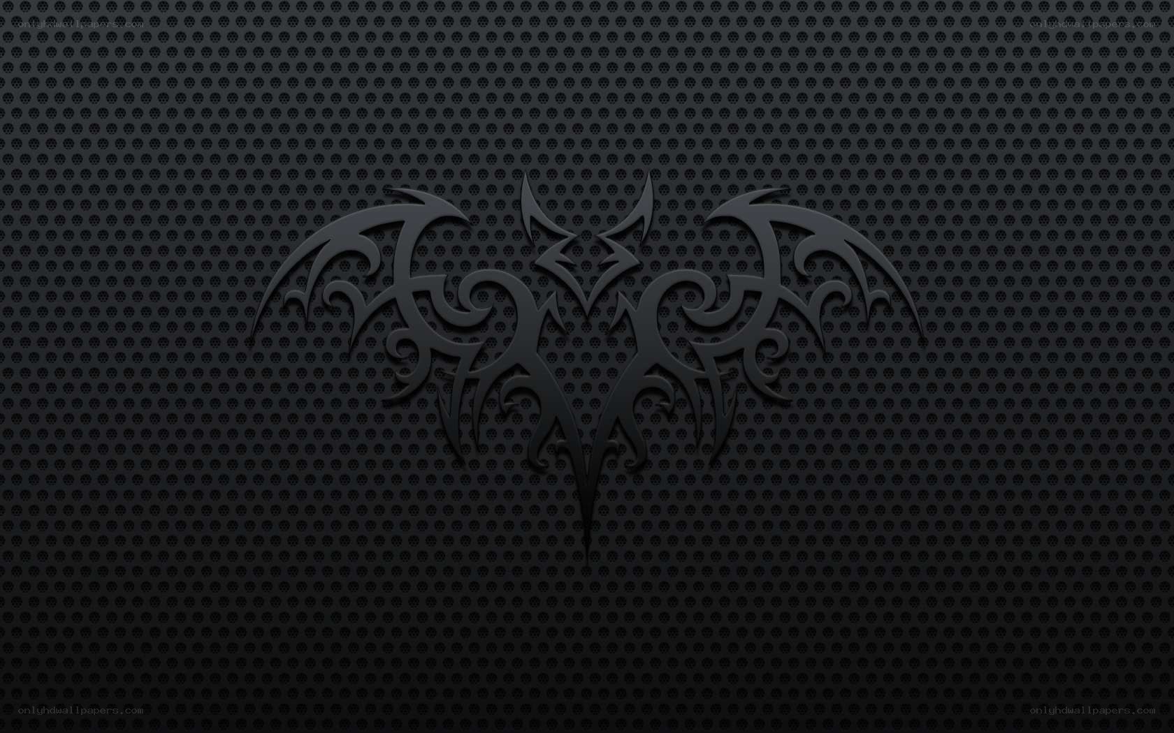 dark tribal bat design
