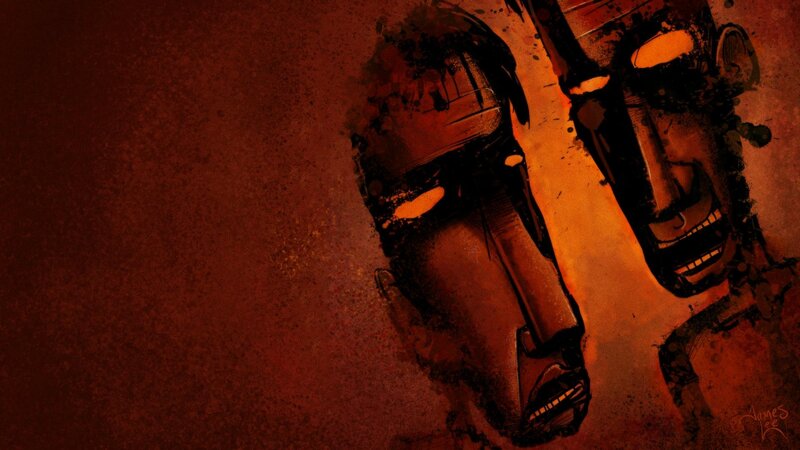 dark tribal masks art