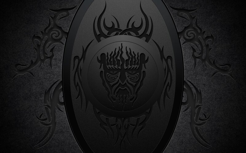 dark tribal shield emblem