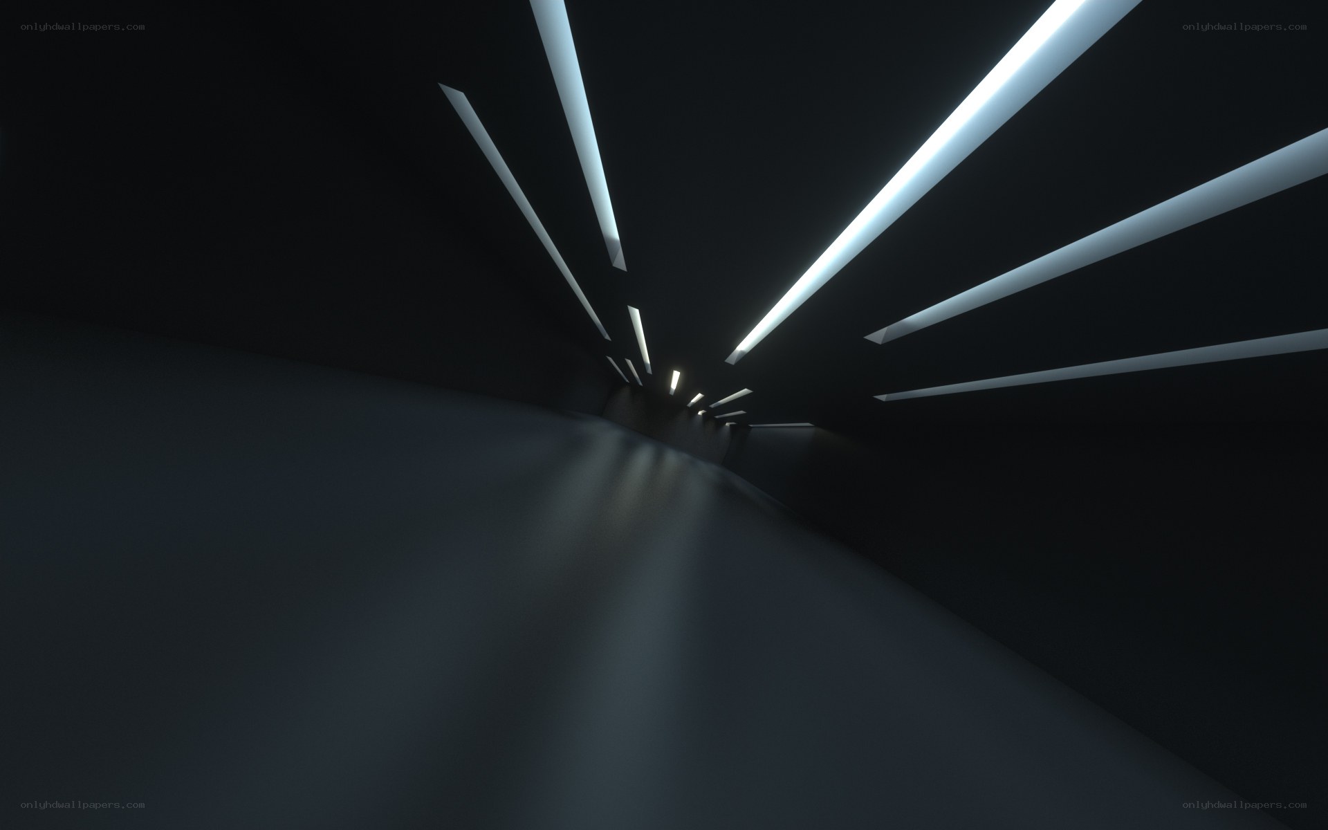 dark tunnel with glowing lights
