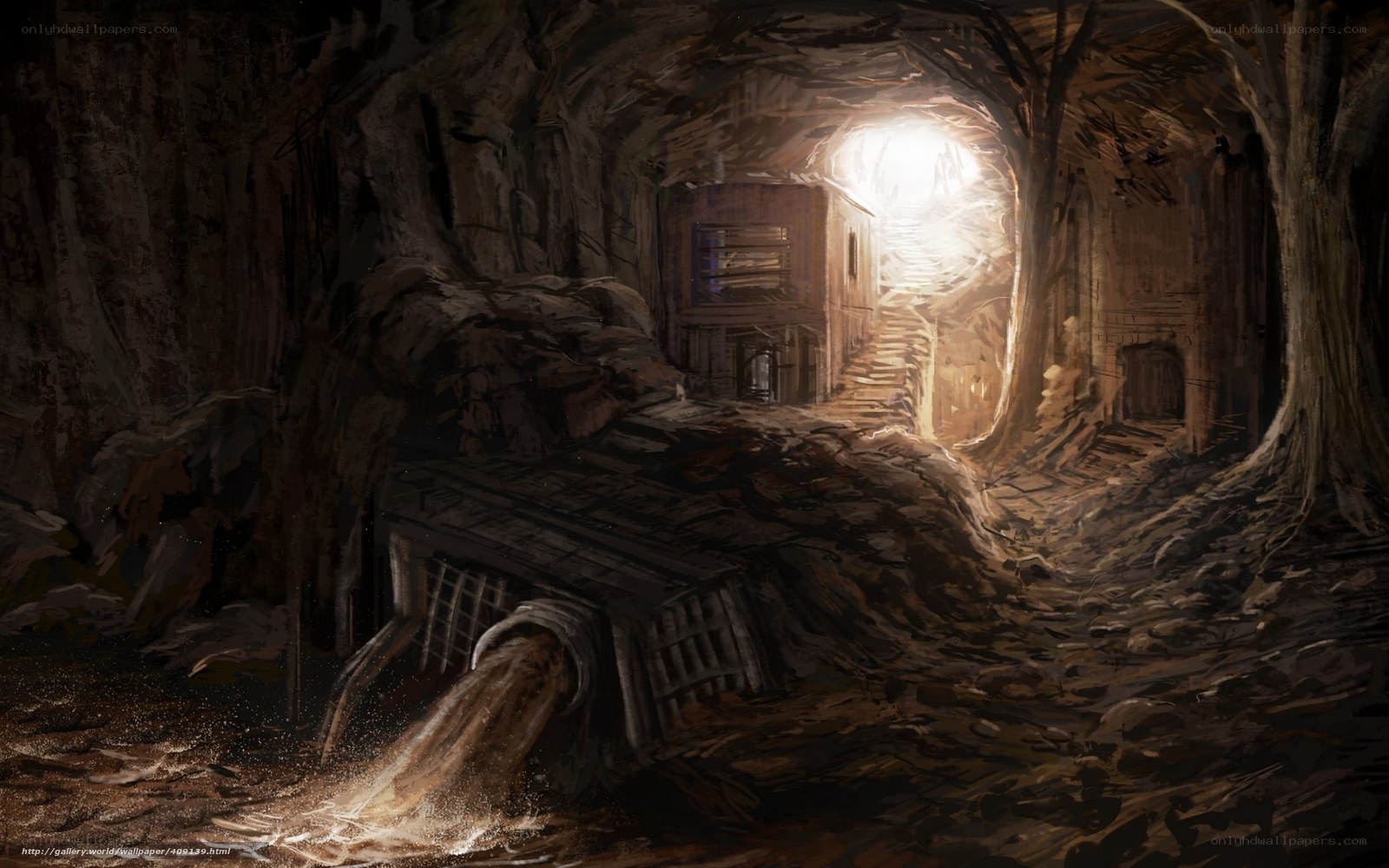 dark tunnel with light at end