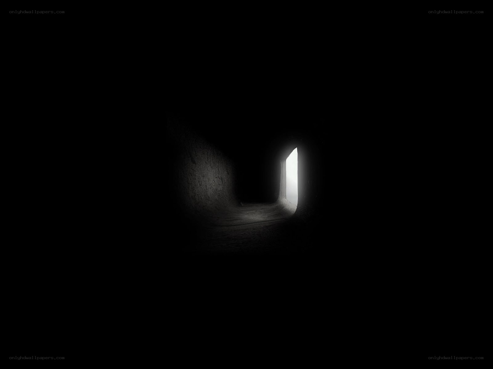 dark tunnel with light at end