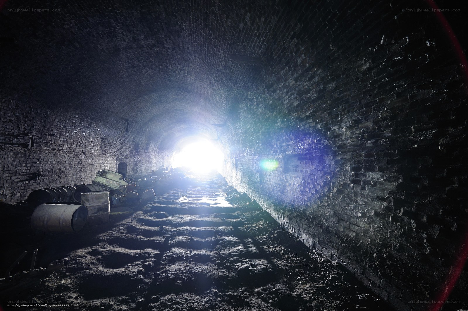 dark tunnel with light at end