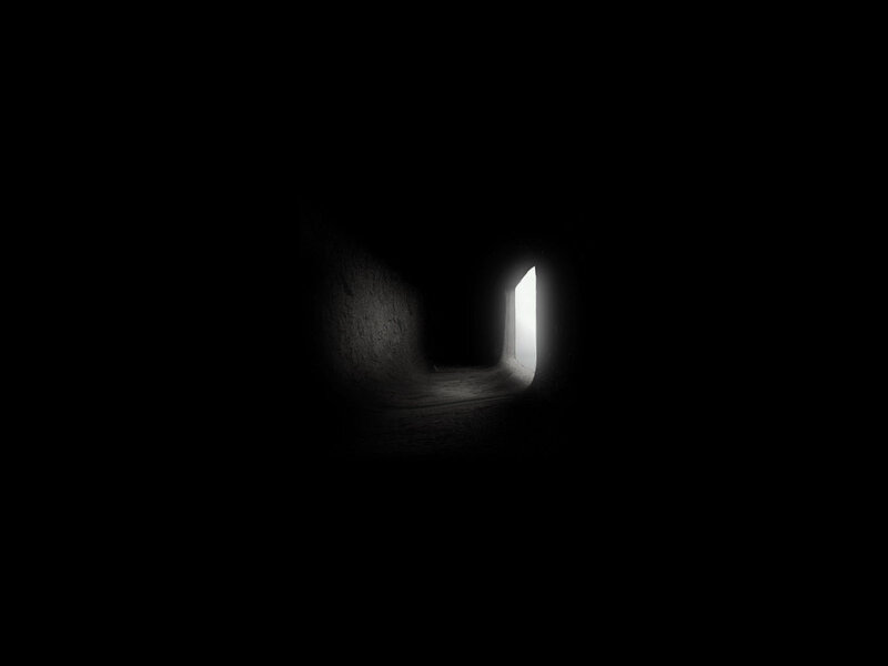 Dark Tunnel with Light — Black