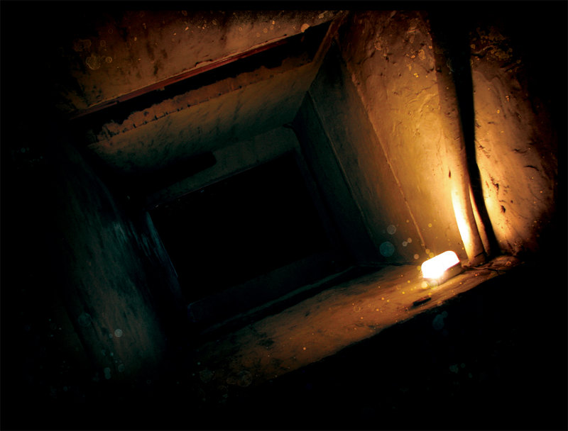 dark tunnel with light