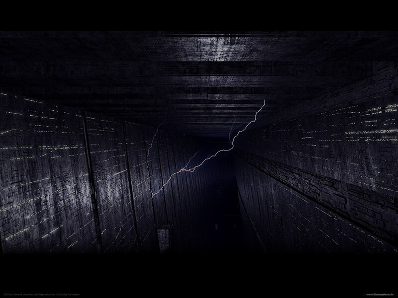 dark tunnel with lightning